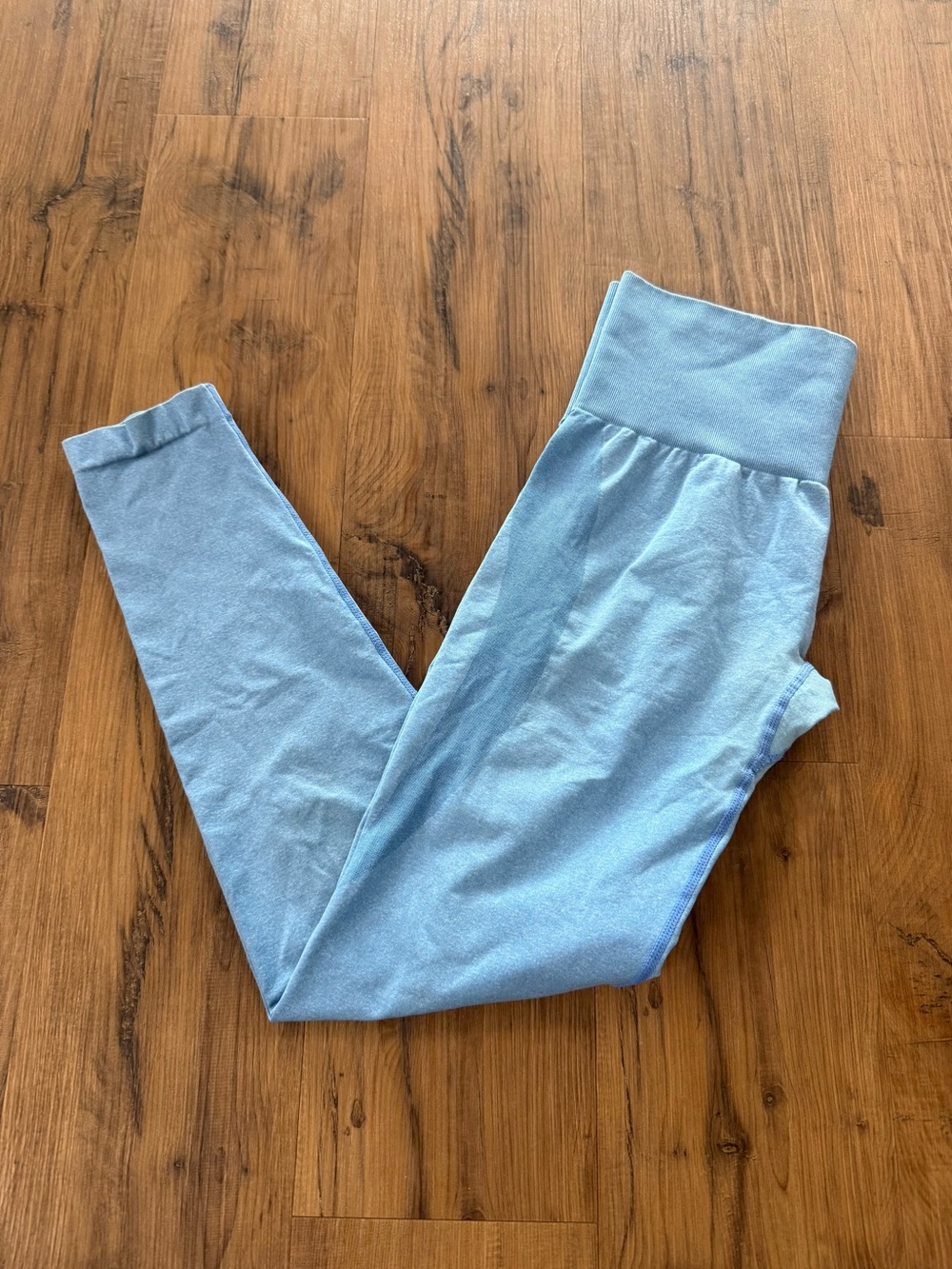 NVGTN Light Blue High Waisted Stretch Leggings with Wide Waistband